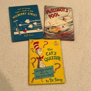 Rare Find Banned Dr Seuss Vintage Book Collection Set of 3 Hardcover Books